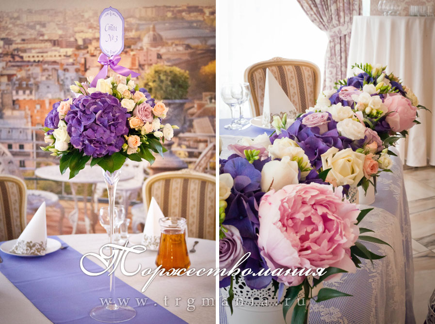 цветы на столы гостей
